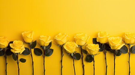 setting yellow background flowersの素材