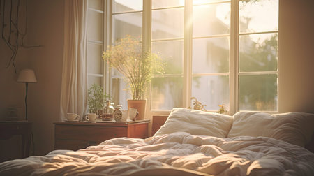 serene blurred taking photo of home interiorの素材