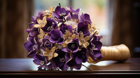 petals purple and goldの素材