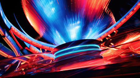 vibrant red and blue lightsの素材