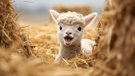 hay funny alpaca farmの素材