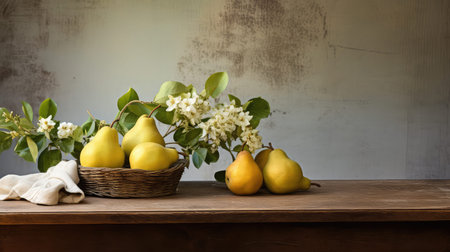 still summer pear backgroundの素材