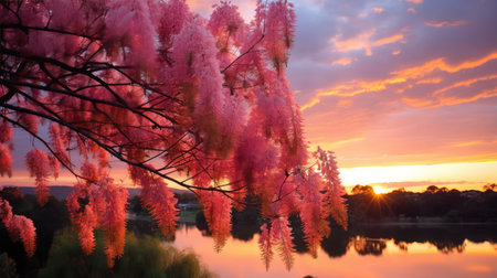 trees mimosa pinkの素材