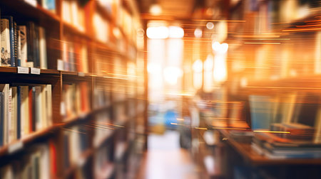bookshelf blurred interior logoの素材
