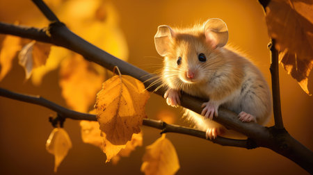 perched golden mouseの素材