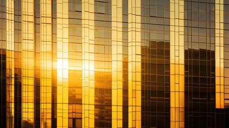 skyscraper golden sunの素材