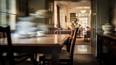 dining blurred interior of homeの素材
