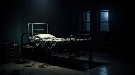 ward empty bed medical darkの素材