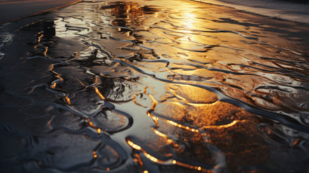 reflecti oil on drivewayの素材