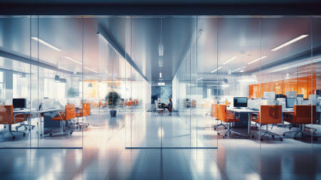 spacious blurred interior office designの素材