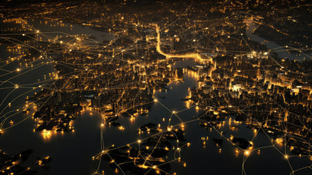 shapes world map city lightsの素材