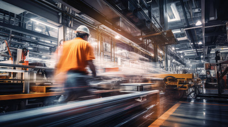 photograph blurred industrial interiorの素材