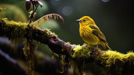 forest yellow birdsの素材