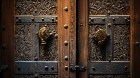 brass brown aged woodの素材