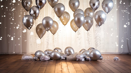 birthday silver balloonsの素材