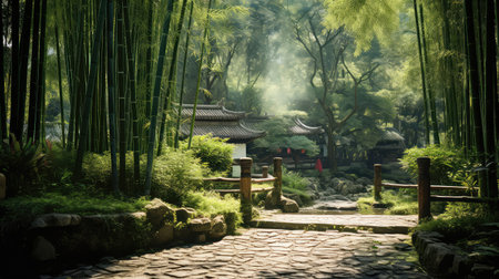 serene bamboo gardenの素材