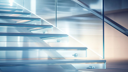 brightly blurred stairs interiorの素材