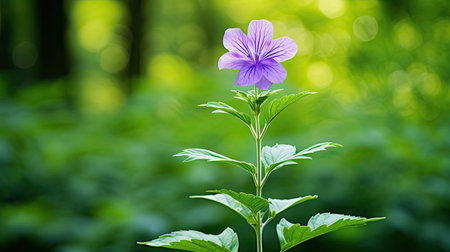green pastel purple flowerの素材