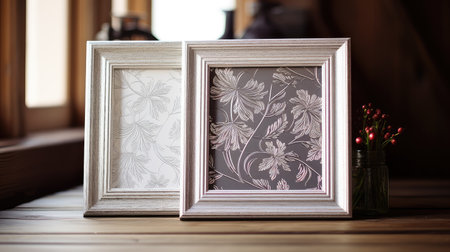 floral silver framesの素材