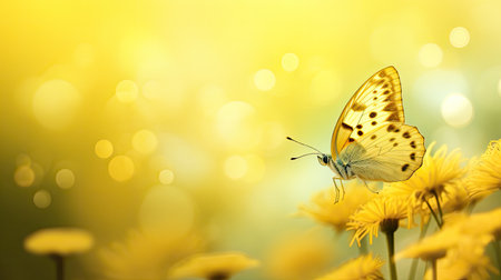 butterfly yellow color backgroundの素材