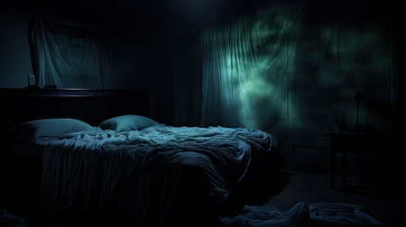 bed blurred interior darkの素材