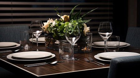 dining dark wood horizontalの素材