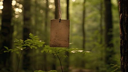 forest brown paper tagの素材