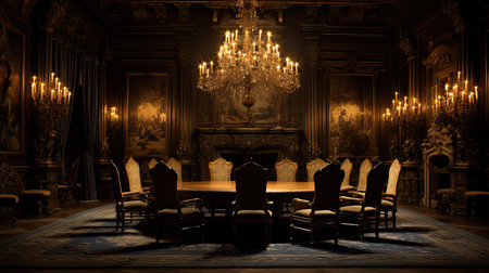 dramatic dark conference roomの素材