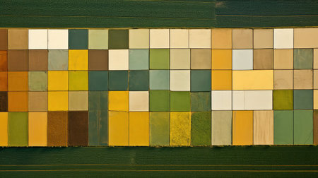 sections agriculture field aerial viewの素材