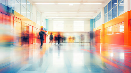 gymnasium blurred school building interiorの素材
