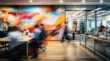 atmosphere blurred office interiorの素材