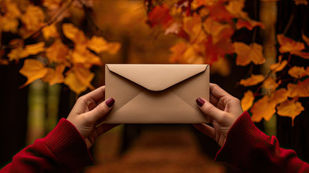 hand envelope brownの素材