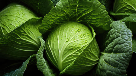 green head cabbage vegetableの素材