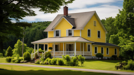 charming yellow houseの素材