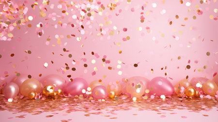 playful pink and gold backgroundの素材