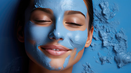 beauty blue background skincareの素材