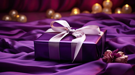 ribbon purple presentの素材
