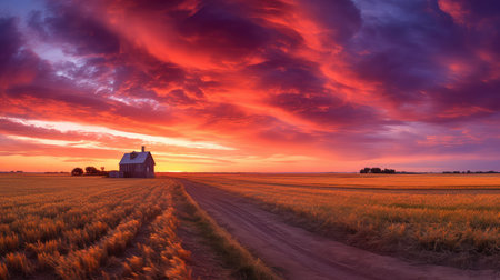 corn sunset crop farmの素材