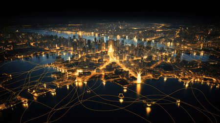 patterns world map city lightsの素材