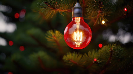 warm christmas tree light bulbの素材