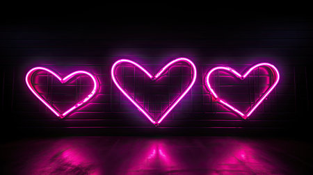 pink neon lights backgroundの素材