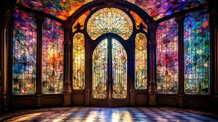 adorned blurred front door interiorの素材