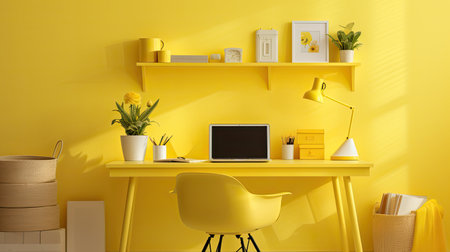 sunny home interior yellowの素材