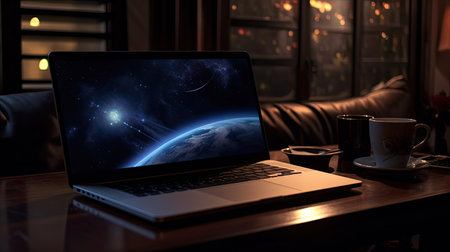 black dark photography laptopの素材