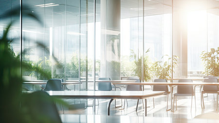 natural blurred office space interiorの素材