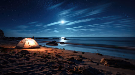 ocean camping under the starsの素材