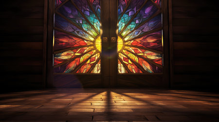 sun door with lightの素材