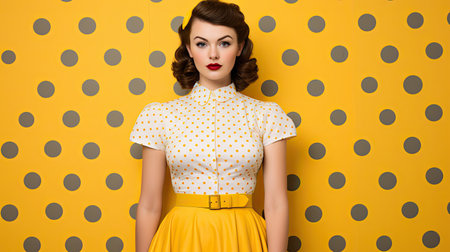 nostalgic yellow polka dot backgroundの素材