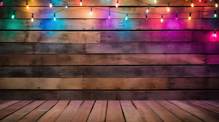 led wood background with lightsの素材