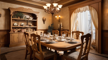wooden interior design dining roomの素材